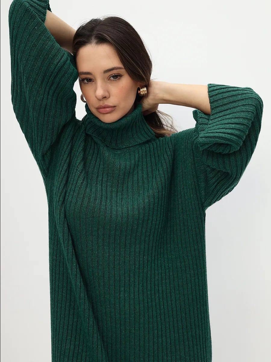 платье вязаное oversize leikan,платье вязаное oversize leikan цвет кремовый,вязаное платье оверсайз,платье вязаное,платье длинное трикотажное оверсайз