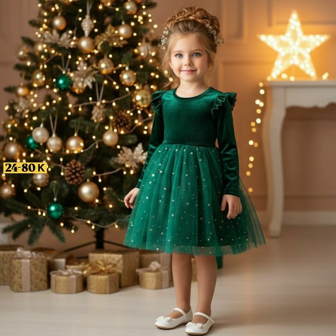 изумрудное платье для девочки,платье зеленое для девочки,новогоднее платье,бархатное платье для девочки,детское зеленое платье
