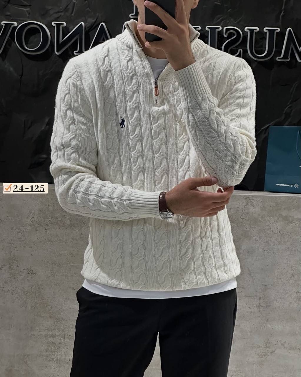 свитер для мужчин,мужская кофта,свитер polo ralph lauren,свитер мужской polo ralph lauren вязаный с воротником на молнии синий,свитер ralph lauren шерстяной трикотаж французский синий