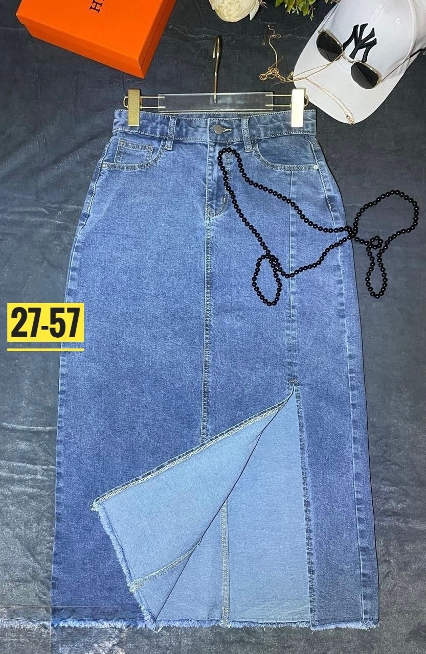 джинсовая юбка,юбка джинсовая женская,юбка из джинсов 2026,юбка джинсовая карандаш с разрезом fashion anastation,юбка джинсовая миди