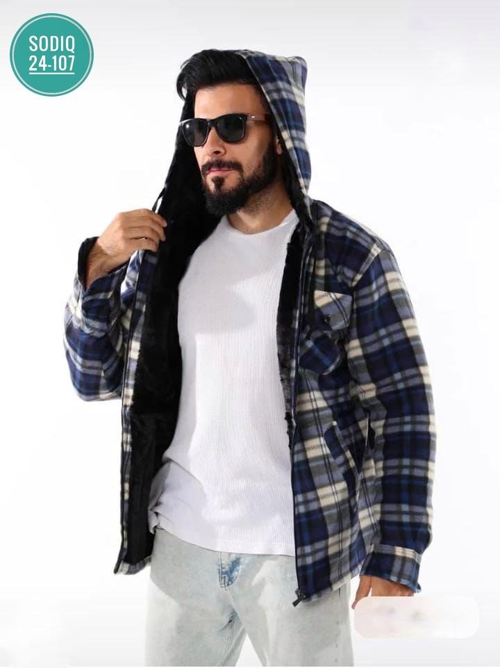 мужская утепленная рубашка с капюшоном,теплая мужская рубашка в клетку с капюшоном,теплая рубашка с капюшоном,мужская теплая рубашка с капюшоном,рубашка с капюшоном