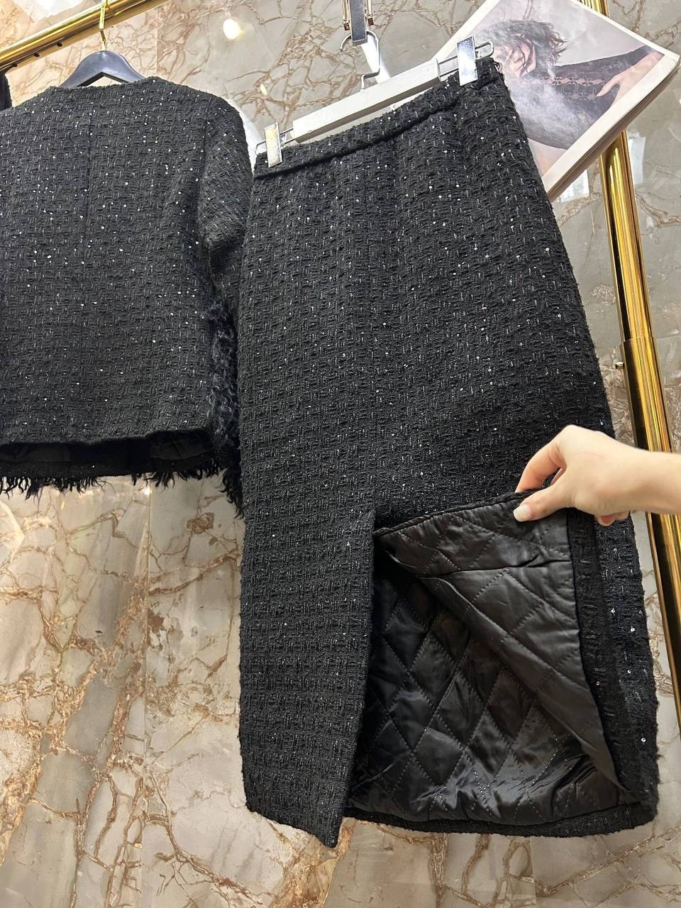 женский короткий твидовый костюм с юбкой insozkdg,женский твидовый костюм с юбкой,твидовые костюмы,твидовый костюм с юбкой,костюм с юбкой