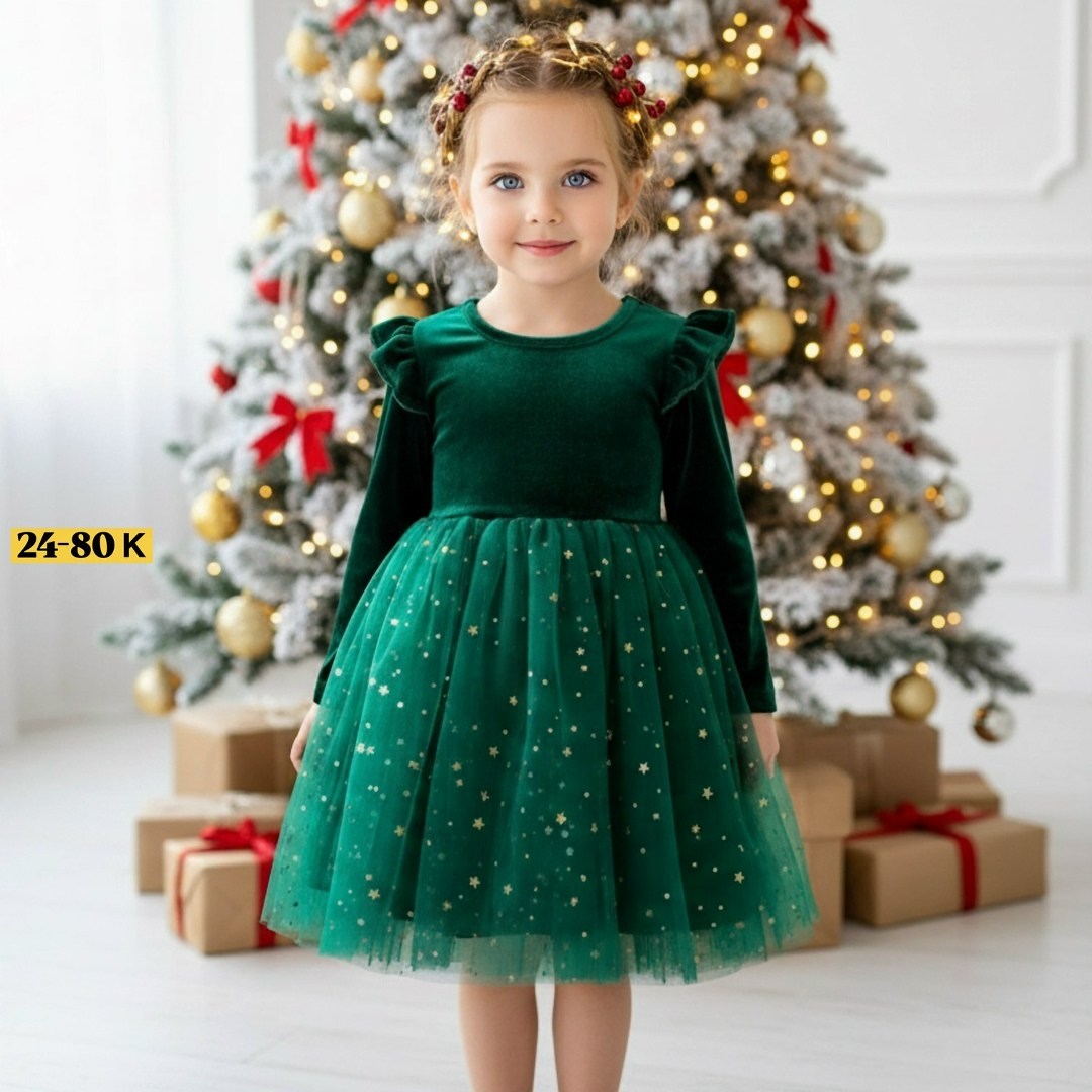 изумрудное платье для девочки,платье зеленое для девочки,новогоднее платье,бархатное платье для девочки,детское зеленое платье