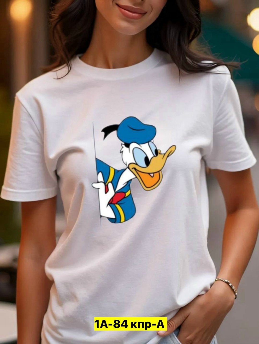 футболка дональд дак утка дисней,женская футболка,футболки для пар,футболка с принтом мультфильма дональд дак,футболка