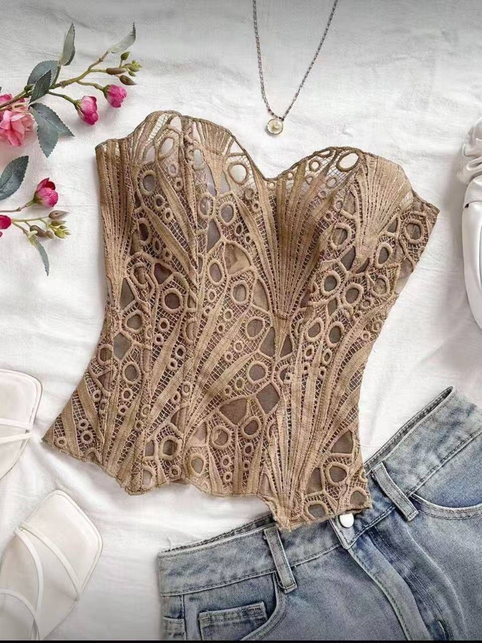 корсет бюстье,ажурный корсет,бюстье топ,корсет летний,топ корсет
