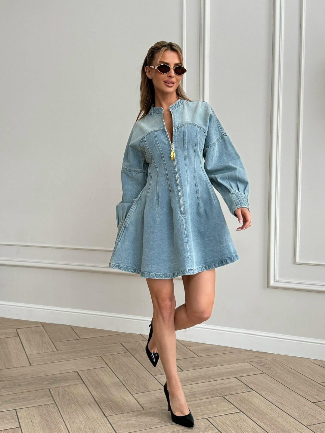 джинсовое платье,джинсовое платье женское,джинсовое платье 2025,платье женское джинсовое с длинным рукавом,джинсовое платье-рубашка