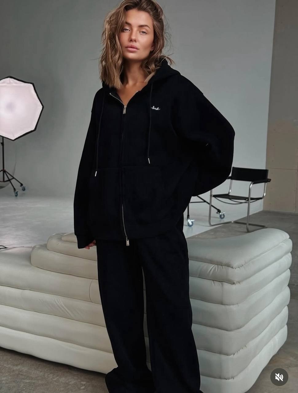 женский спортивный костюм на флисе,костюм на флисе,теплый костюм оверсайз на флисе,утепленный костюм,костюм женский на флисе: толстовка и штаны арт. 1559294