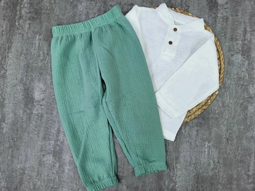 комплект из муслина,детский муслиновый костюм,костюм для малышей муслин,детские льняные брюки на мальчика,костюм из муслина