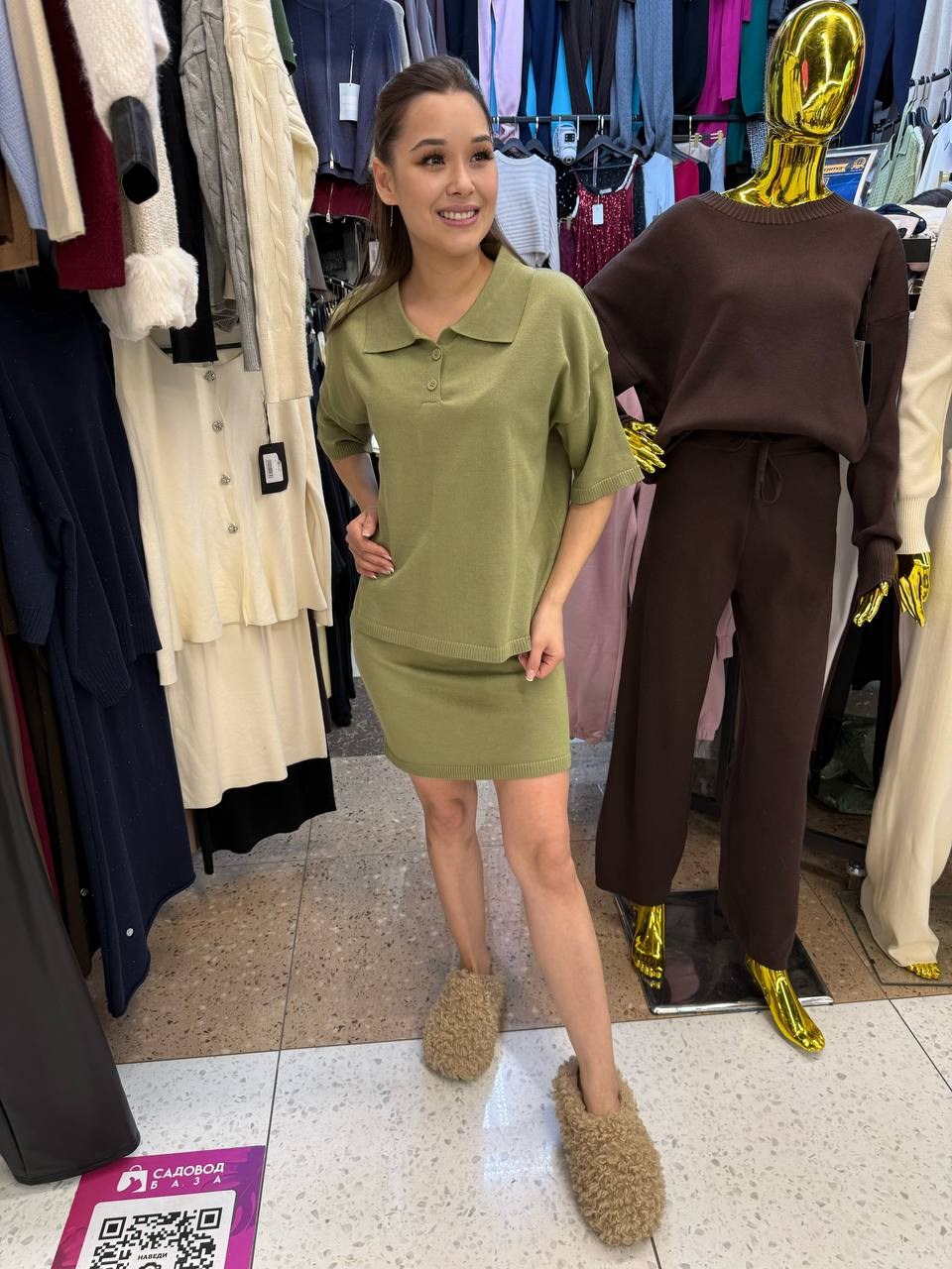 трикотажный костюм с юбкой,трикотажные костюмы женские,костюм с юбкой трикотажный теплый mici oha,костюм трикотажный,костюм с юбкой женский