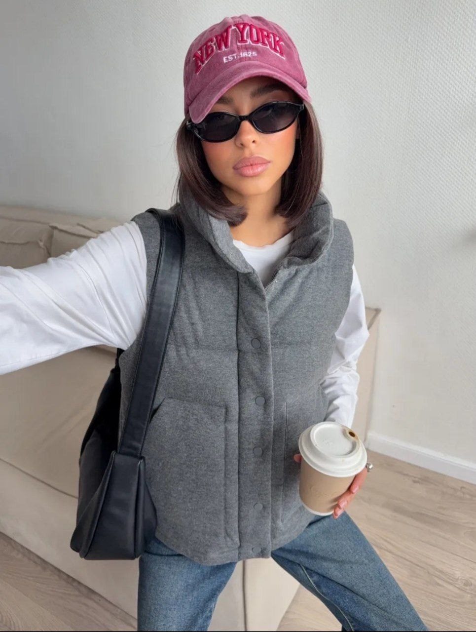 жилетка женская,жилетка утепленная оверсайз цвет серый,жилетка утепленная оверсайз безрукавка lsl цвет серый меланж,женские жилеты,жилетка утепленная осенняя оверсайз безрукавка masha belaya цвет серы