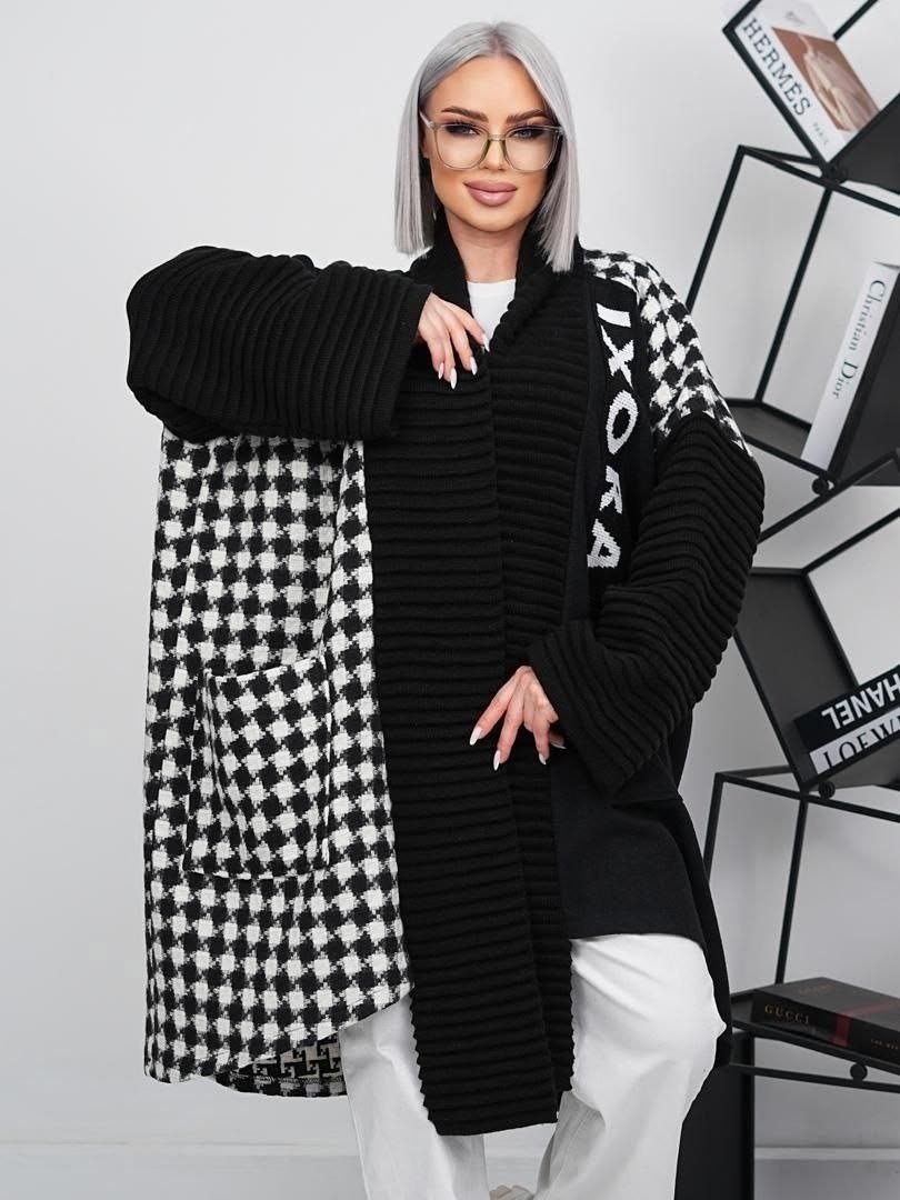 sandro кардиган гусиная лапка,кардиган,модели кардиган,кардиган женский,модные кардиганы