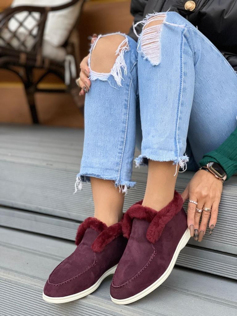 лоферы женские loro piana,,зимние лоферы с мехом,зимние лоферы,лоферы женские зимние