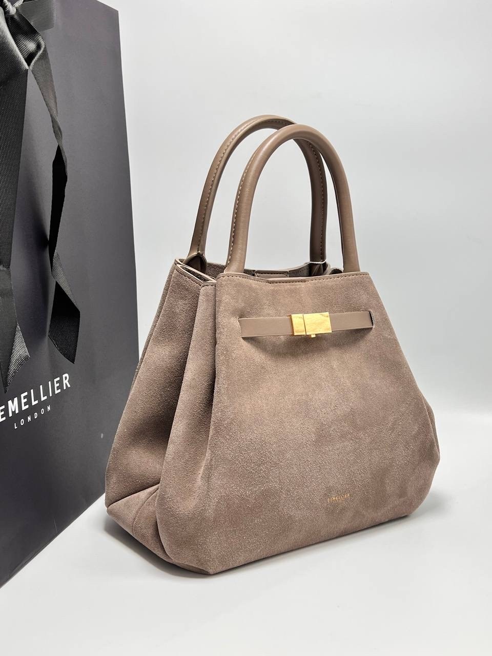 сумка demellier 56-30-34 натуральная замша большой размер,сумка замшевая,сумка demellier из натуральной замши,коричневая замшевая сумка,сумка demellier натуральная замша