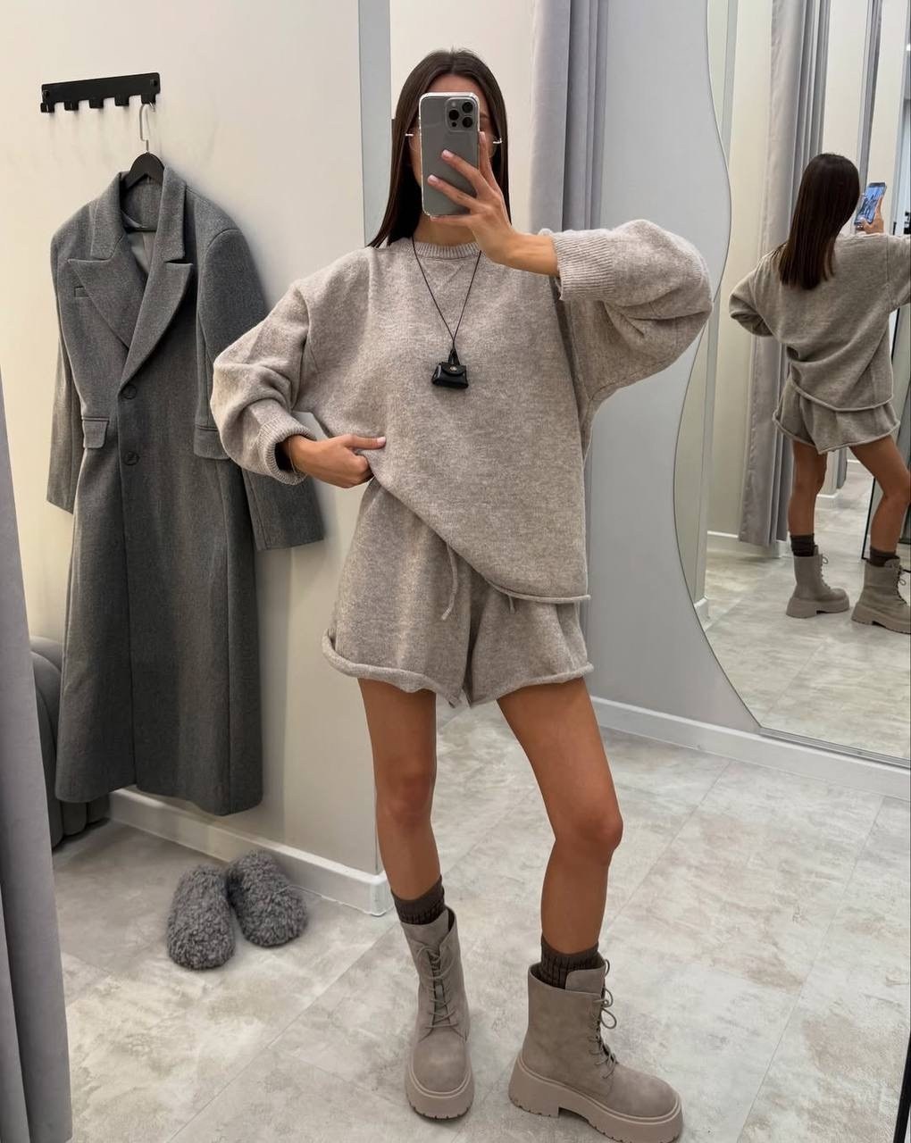 женский повседневный костюм из двух предметов, свитер и шорты,вязаные шорты,свитшот,женский свитер в корейском стиле,женские костюмы