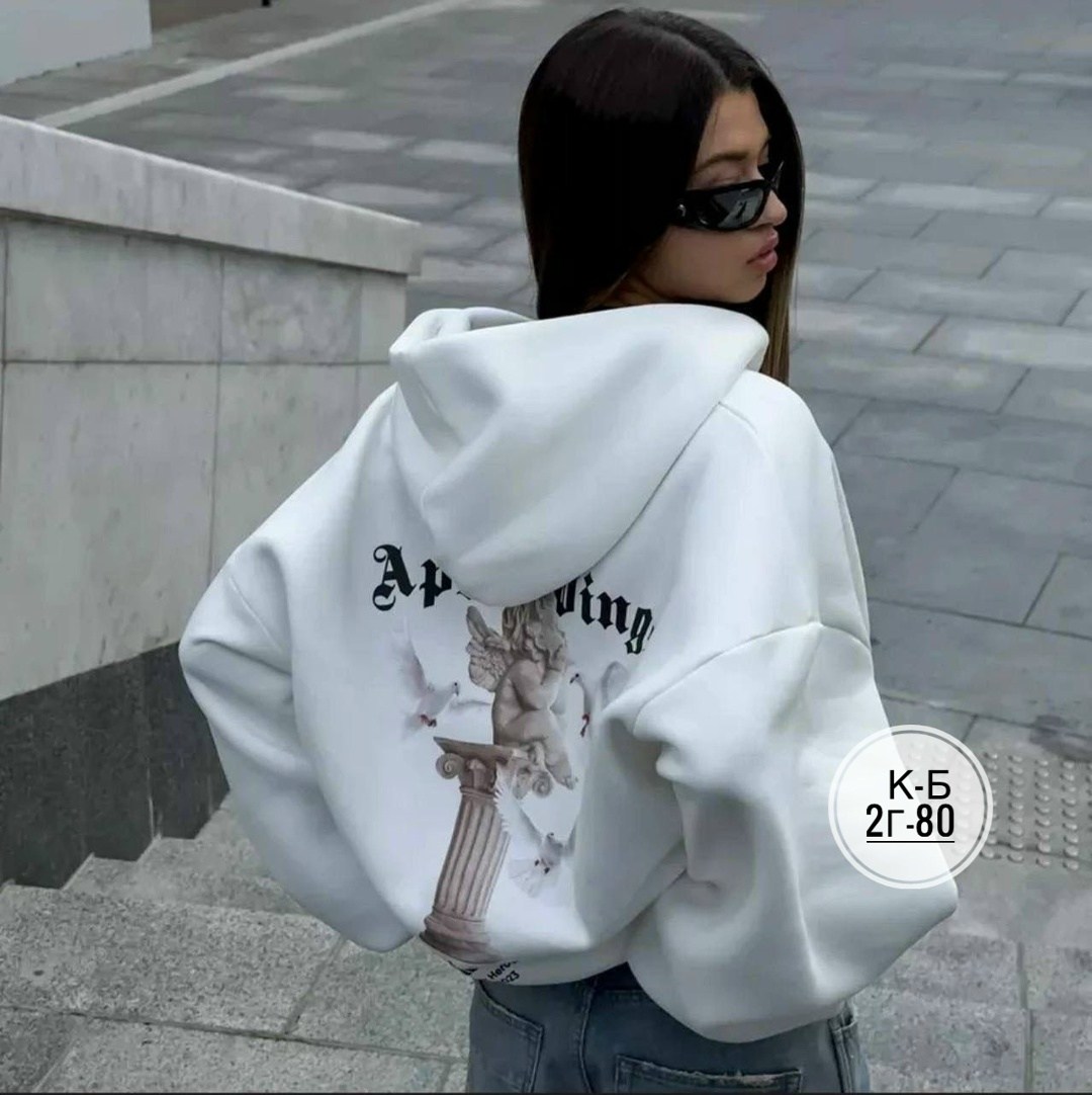 худи оверсайз теплая с капюшоном с начесом,худи оверсайз с принтом с начесом april wings,толстовка оверсайз на молнии,толстовка в стиле,худи оверсайз
