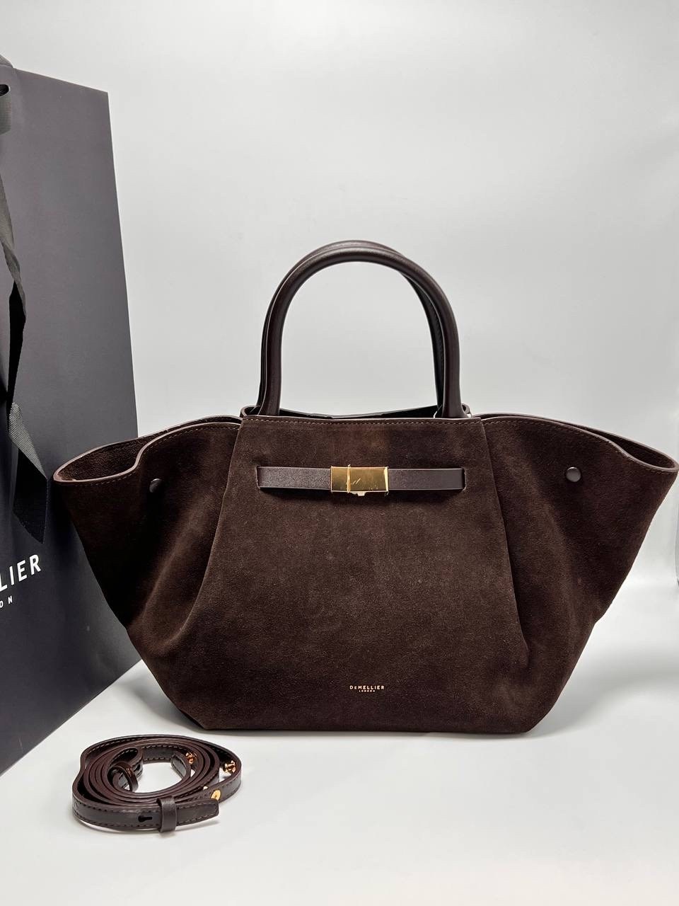сумка demellier 56-30-34 натуральная замша большой размер,сумка замшевая,сумка demellier из натуральной замши,коричневая замшевая сумка,сумка demellier натуральная замша