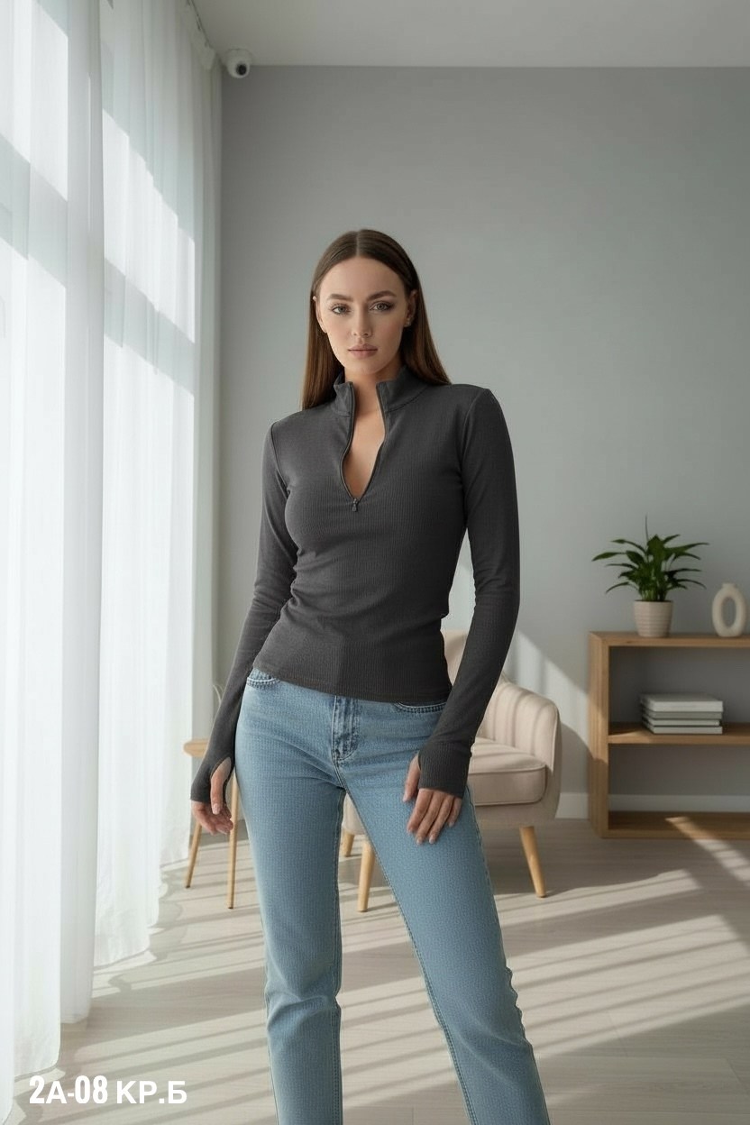 кроп топ с рукавами длинными на молнии чёрный dinius 140822674,кофта топ на молнии женская лапша лонгслив короткая,женская кофта,женское боди,укороченный лонгслив