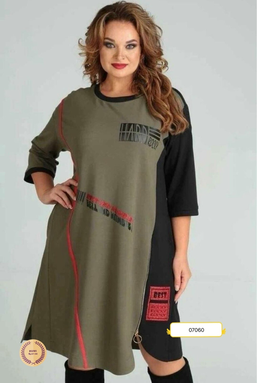 платье sandyna 13628 хаки,платье стильное,одежда для женщин,стильная ,одежда для полных