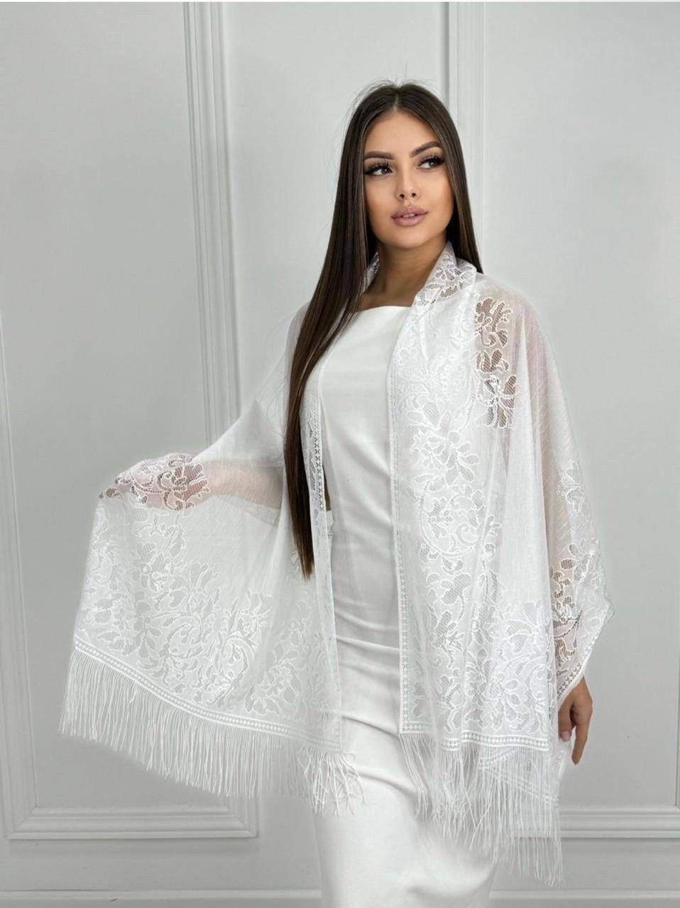 кружевная накидка,палантин женские,кружевная шаль,шарф кружевной ниспадающий шаль с кистями православный mila-safi,кружевной платок
