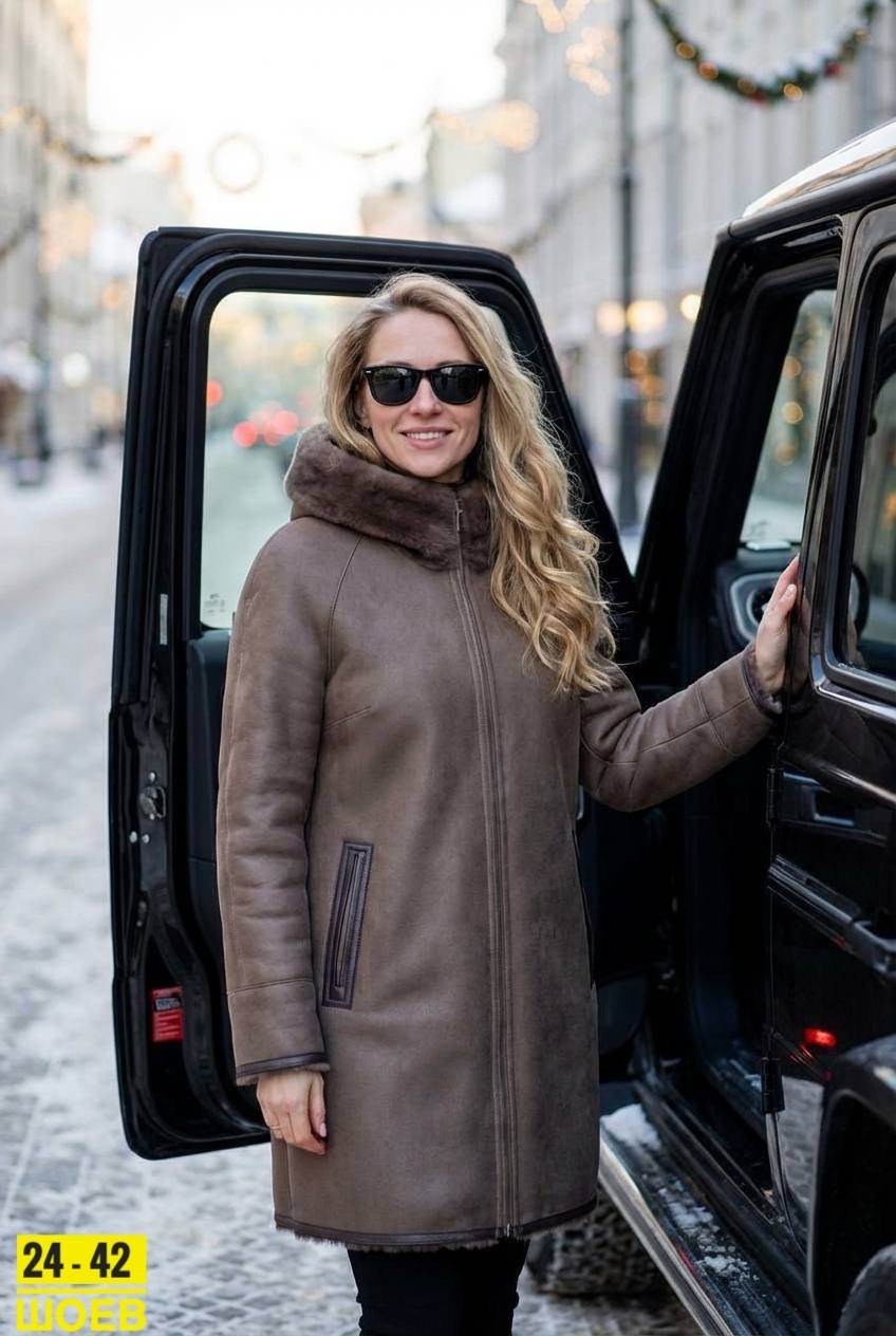 натуральная дубленка женская,дубленка,дубленка из овчины,дубленка женская каляев 41891,коричневая дубленка женская