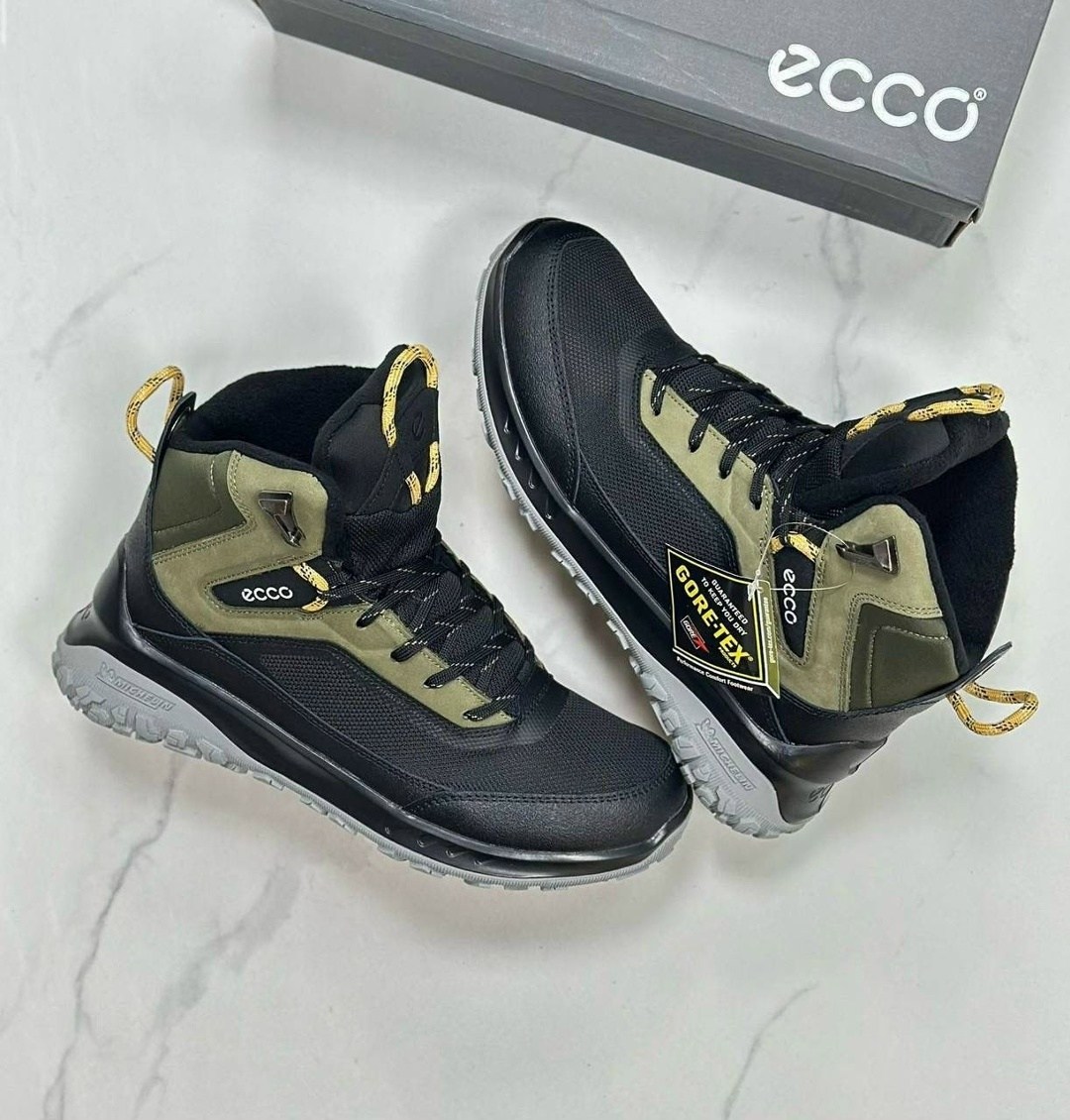 зимние ботинки ecco ult trn mid leather цвет black/grape leaf,ботинки ecco зимние,ботинки мужские ecco 824314 черные 42 eu,кроссовки ecco,ecco ult trn