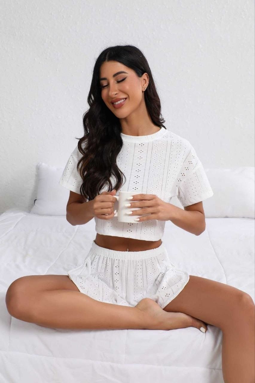 пижама женская с шортам,пижама с укороченным топом,пижама с шортами и топом домашний комплект anastyle,пижама с шортами и футболкой домашний комплект ci ry цвет розовый,пижама с коротким рукавом и шор