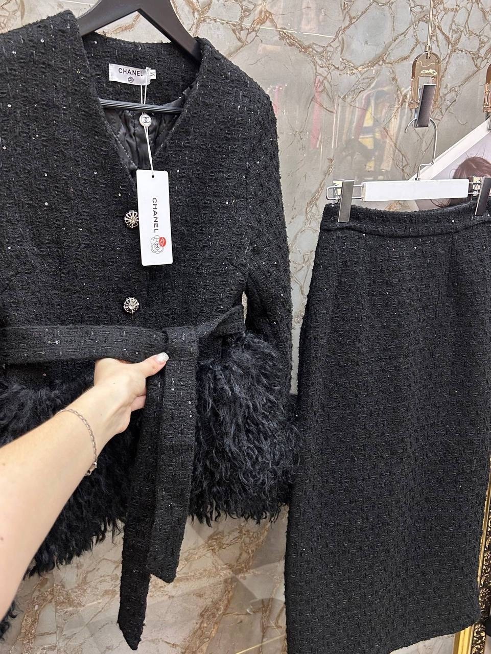 женский короткий твидовый костюм с юбкой insozkdg,женский твидовый костюм с юбкой,твидовые костюмы,твидовый костюм с юбкой,костюм с юбкой