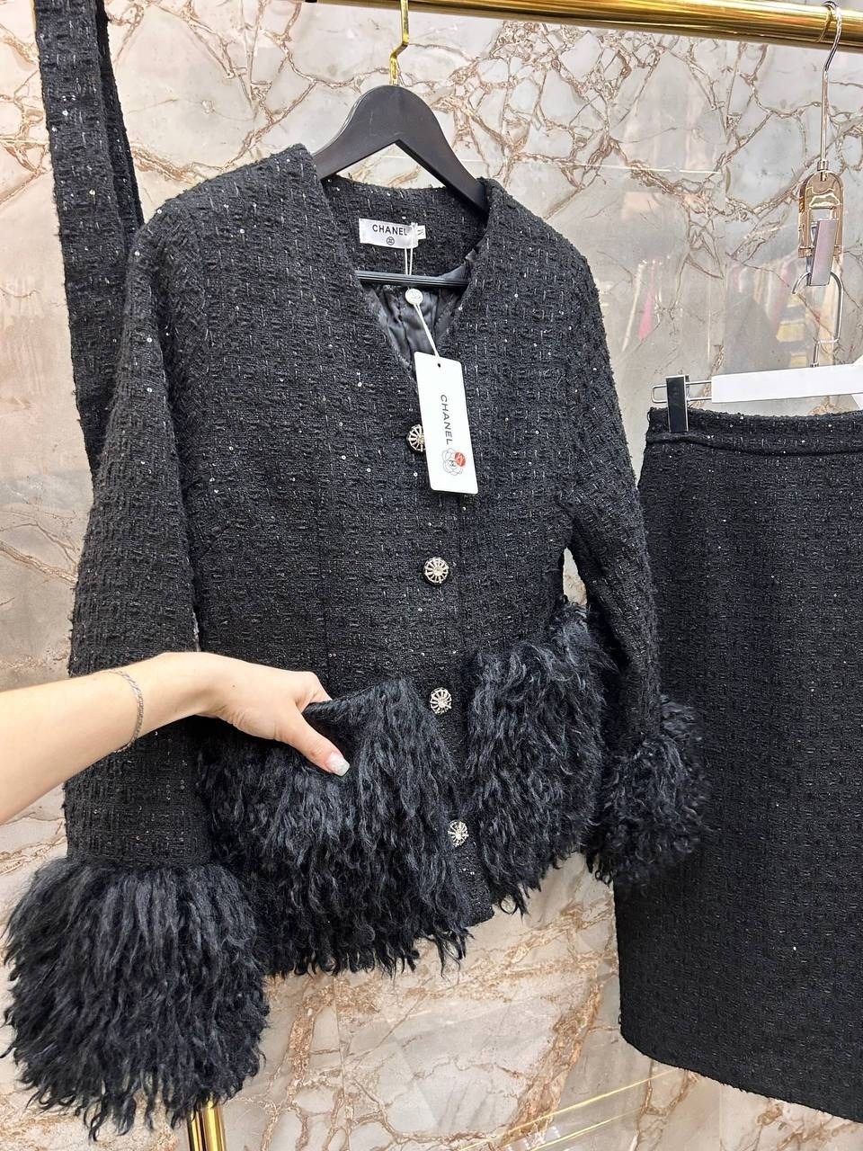 женский короткий твидовый костюм с юбкой insozkdg,женский твидовый костюм с юбкой,твидовые костюмы,твидовый костюм с юбкой,костюм с юбкой