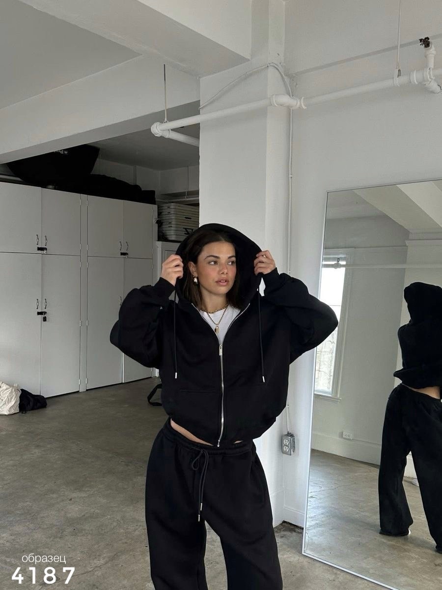 спортивный костюм на молнии без начеса оверсайз modern_girlie,спортивный костюм,повседневные костюмы,спортивный костюм для женщин,худи на молнии оверсайз zuzo 250225142