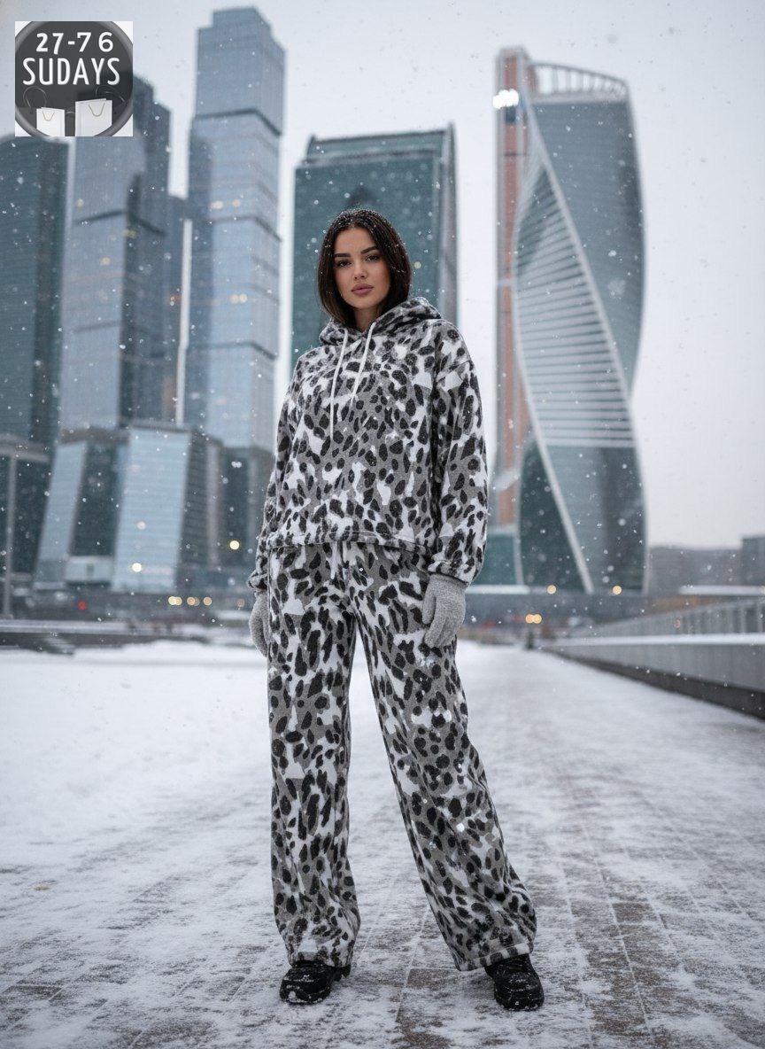 спортивный костюм женский теплый леопардовый majiko,спортивный костюм теплый брючный леопардовый majiko,спортивный костюм теплый осенний леопардовый majiko,костюм брючный леопардовый принт karim benja