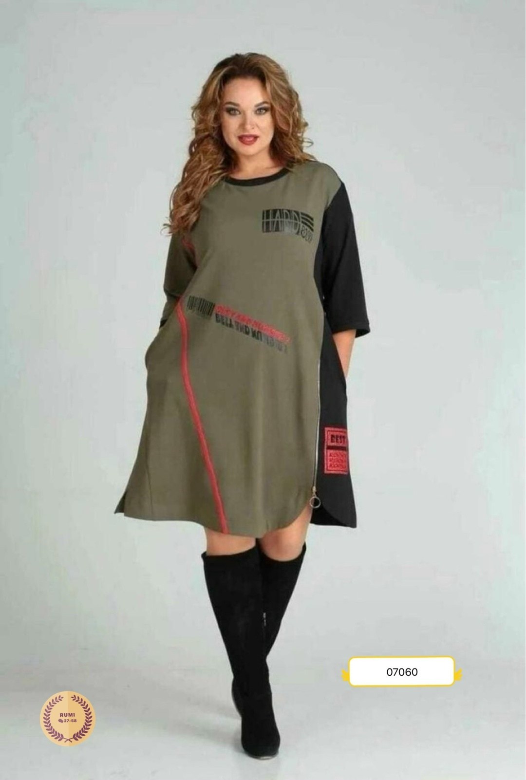 платье sandyna 13628 хаки,платье стильное,одежда для женщин,стильная ,одежда для полных