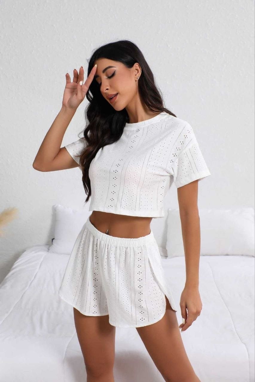 пижама женская с шортам,пижама с укороченным топом,пижама с шортами и топом домашний комплект anastyle,пижама с шортами и футболкой домашний комплект ci ry цвет розовый,пижама с коротким рукавом и шор