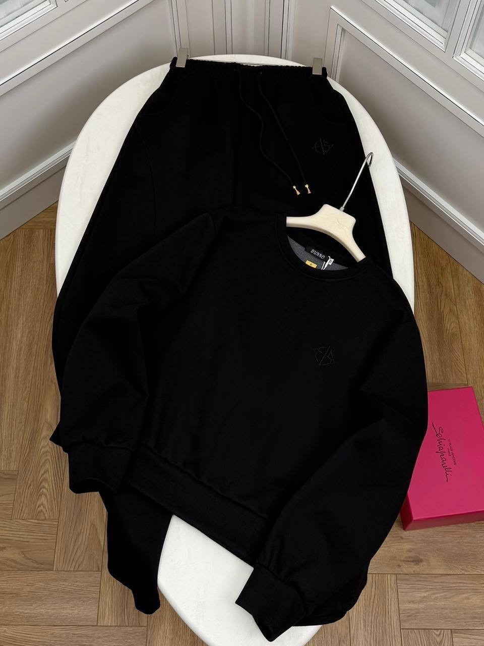 костюм с брюками,трикотажный костюм без утепления со свитшотом и свободными брюками палаццо,трикотажные костюмы,костюм с брюками палаццо женский,спортивный костюм палаццо