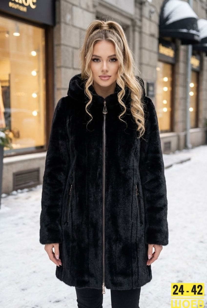 шуба из астрагана,шуба искусственная,шуба,дымчато-серая экошуба с капюшоном,женская шуба