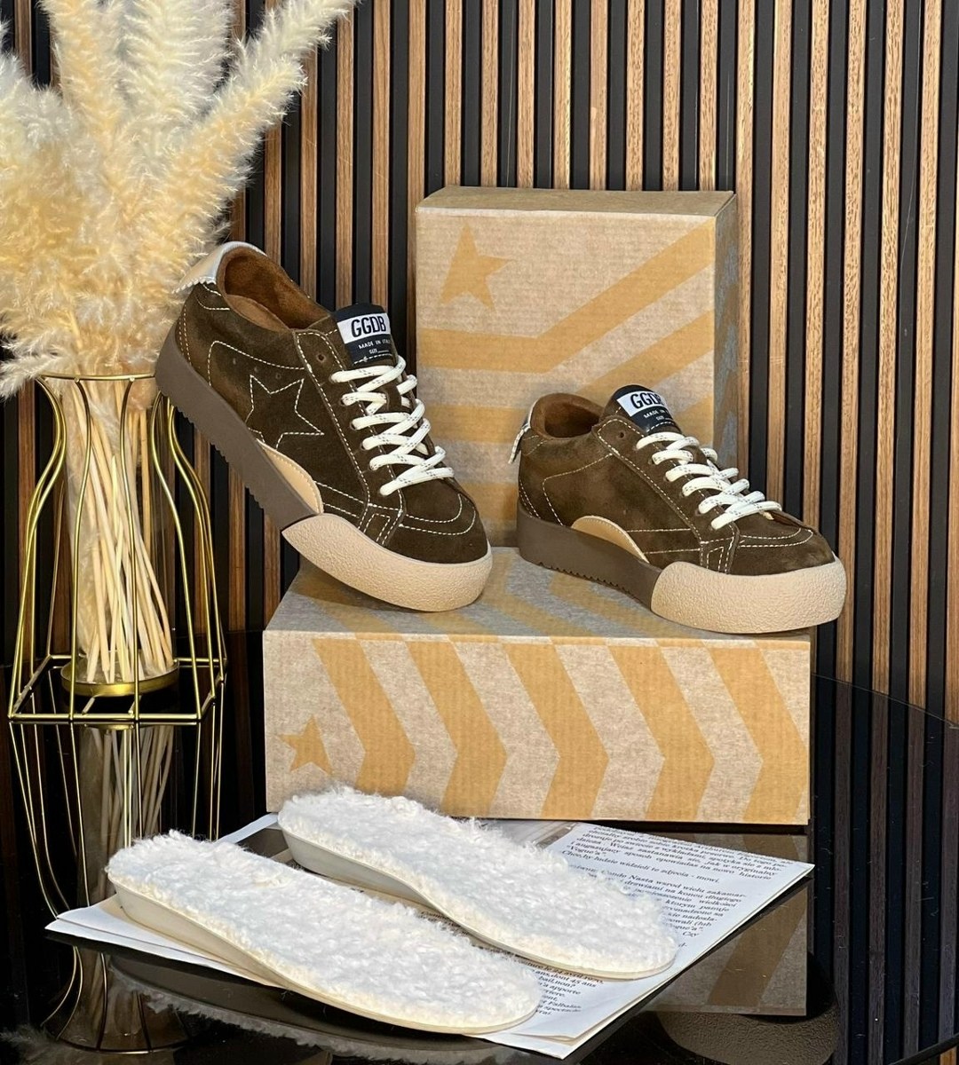 ,кеды зимние с натуральным мехом golden goose premium shoes,кеды golden goose,кроссовки golden goose,кроссовки golden goose hi star коричневый