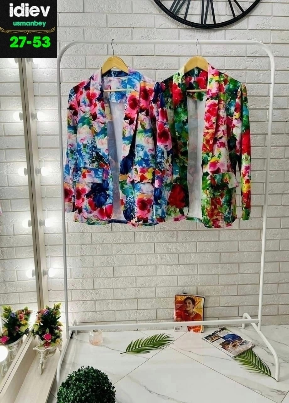 пиджак женский ,пиджак с цветочным принтом,цветной пиджак женский,пиджак с принтом,жакет с цветочным принтом