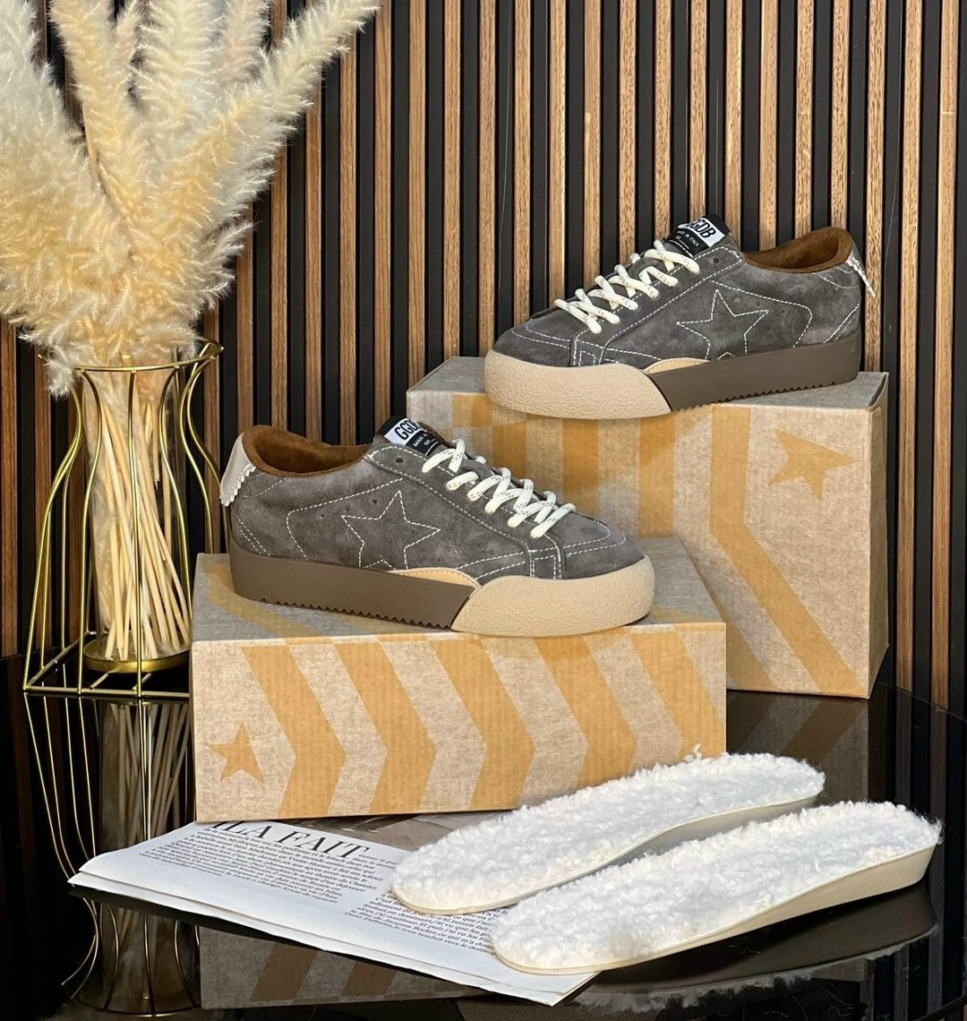 ,кеды зимние с натуральным мехом golden goose premium shoes,кеды golden goose,кроссовки golden goose,кроссовки golden goose hi star коричневый