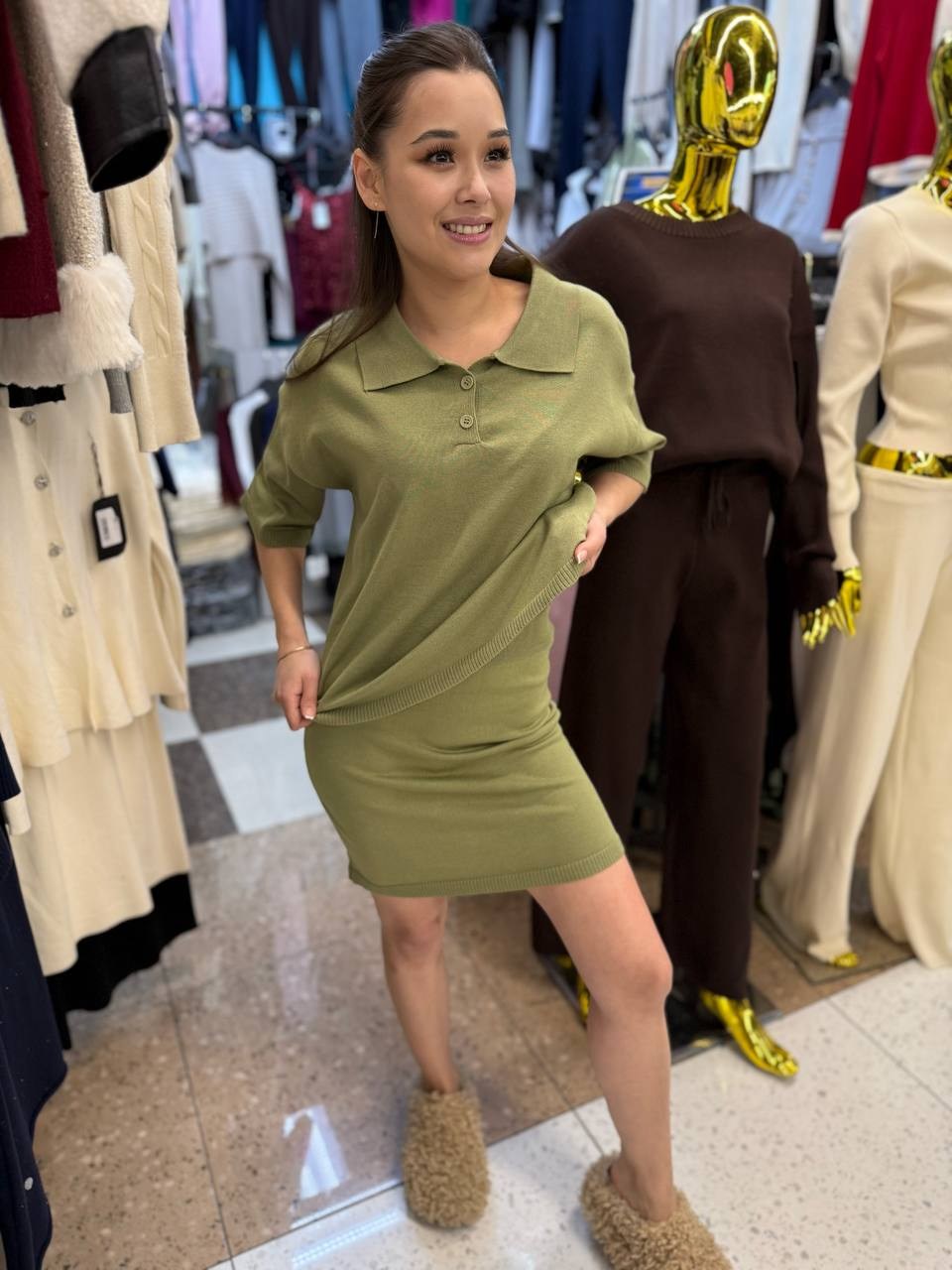 трикотажный костюм с юбкой,трикотажные костюмы женские,костюм с юбкой трикотажный теплый mici oha,костюм трикотажный,костюм с юбкой женский