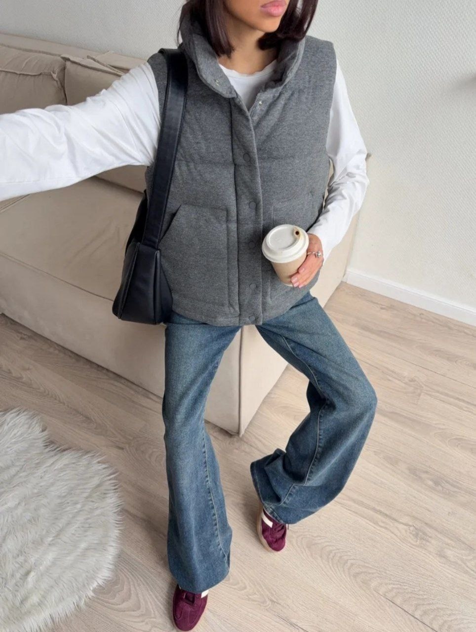 жилетка женская,жилетка утепленная оверсайз цвет серый,жилетка утепленная оверсайз безрукавка lsl цвет серый меланж,женские жилеты,жилетка утепленная осенняя оверсайз безрукавка masha belaya цвет серы