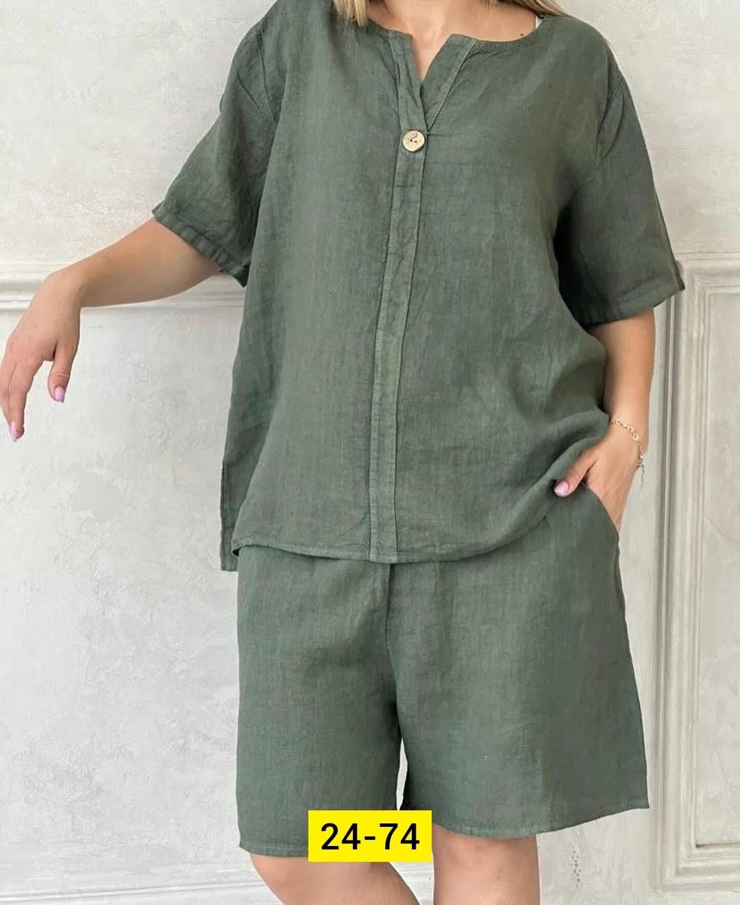 костюм женский с шортами больших размеров,летние костюмы женские,костюм с шортами льняной,костюм льняной,костюм женский