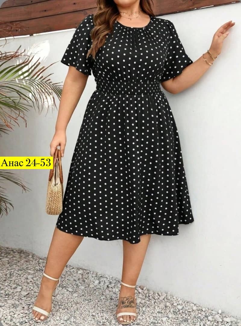 женское платье больших размеров,женское платье в горошек,платье большие размеры,летнее платье больших размеров,офисное платье больших размеров