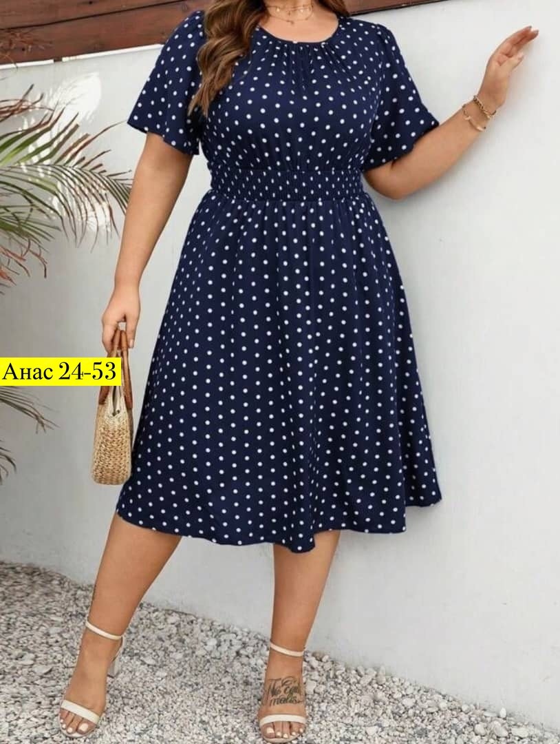 женское платье больших размеров,женское платье в горошек,платье большие размеры,летнее платье больших размеров,офисное платье больших размеров