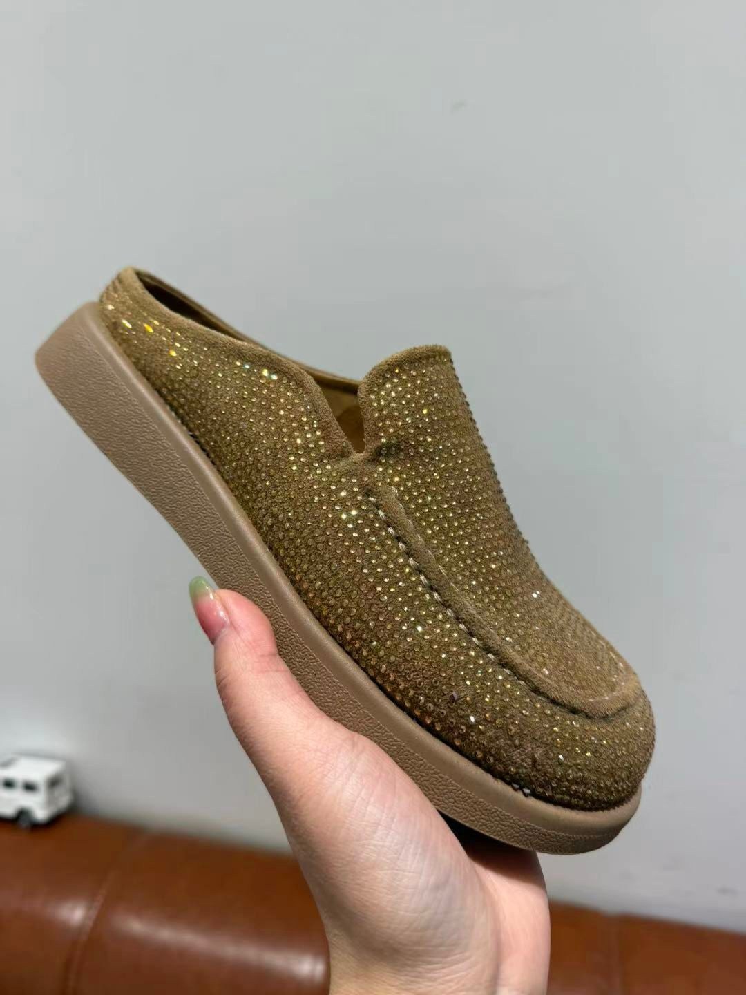 , женская,слипоны с блестками,слипоны женские,туфли на плоской подошве