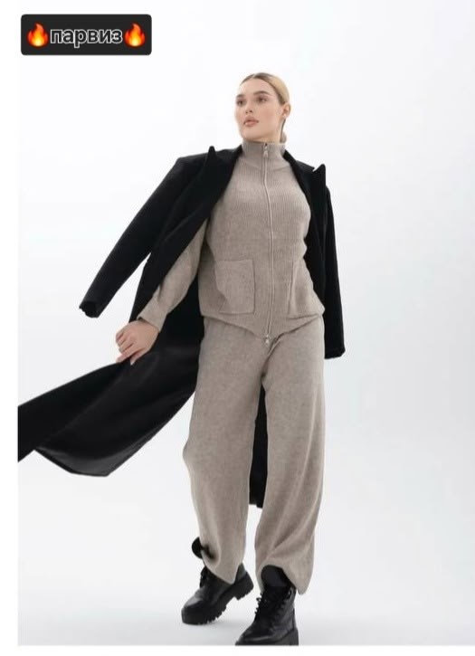 трикотажный женский костюм,трикотажный костюм,трикотажные брюки,вязаные костюмы,спортивные брюки женские finn flare fae11172 серые l