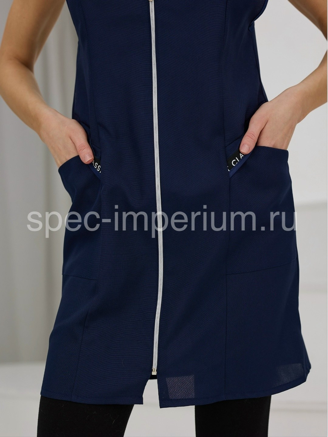 халат продавца,халат женский,халат габардин,фартук габардин василек,фартук-сарафан габардин "вишня" т. синий