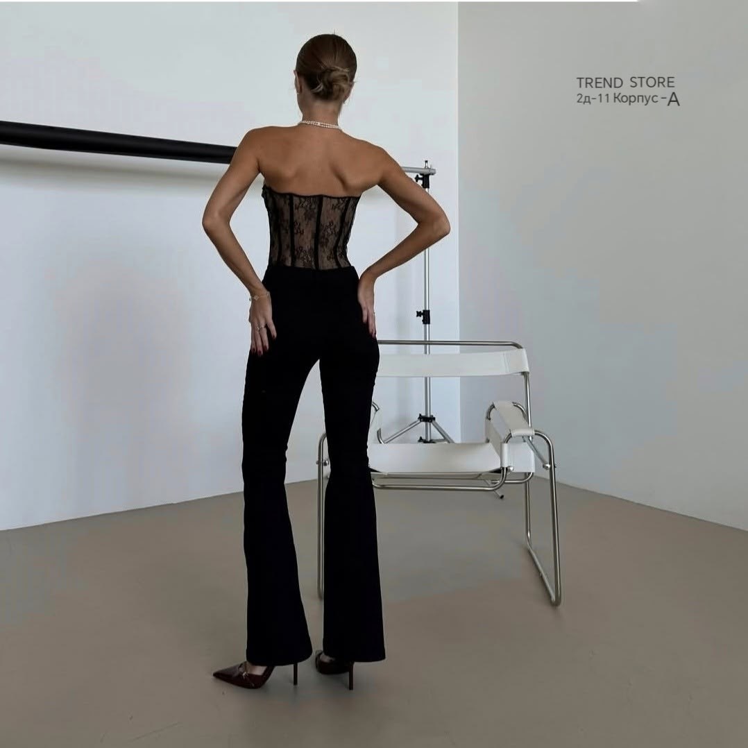 брюки женские zoyagrace 2302 черные 50 ru,корсеты,брюки женские,брюки клеш от колена zoyagrace цвет черный,брюки клеш от колена классические zoyagrace