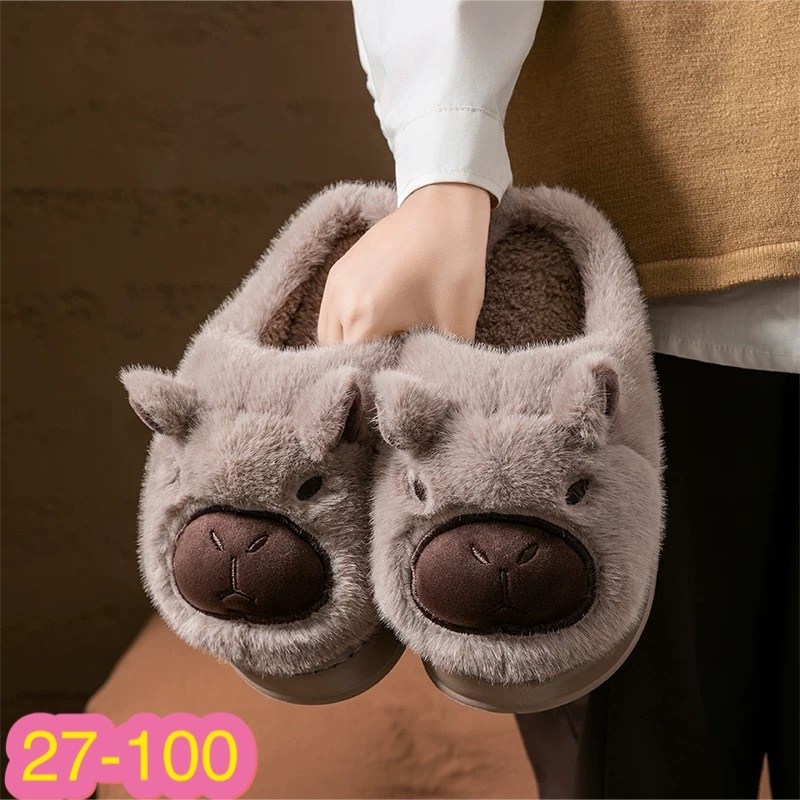 плюшевые тапочки капибары,тапочки домашние,плюшевые тапочки,плюшевые домашние тапочки,милые тапочки