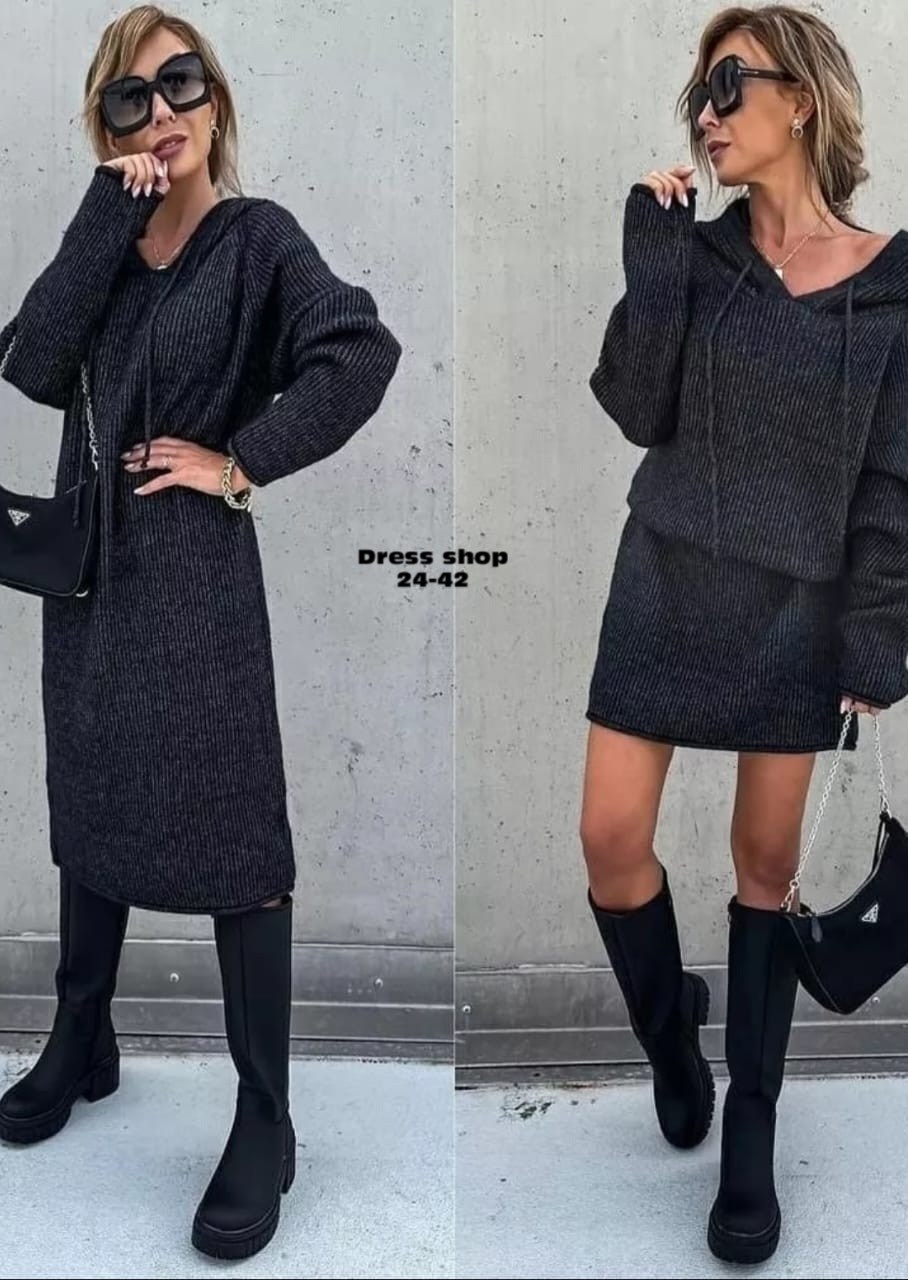 платье вязаное женское,вязаное платье,трикотажное платье с капюшоном,трикотажное платье,модное платье