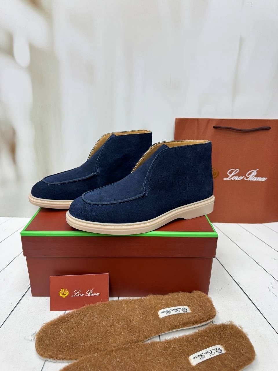 ,мужские лоферы loro piana,лоферы loro piana,ботинки loro piana,женские ботинки замшевые loro piana синие, 6134