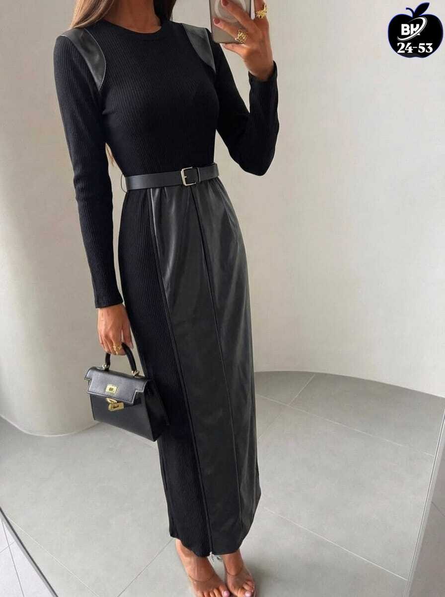 платье женское,кожаный сарафан,юбка из экокожи,платье стильное,кожаный сарафан длинный